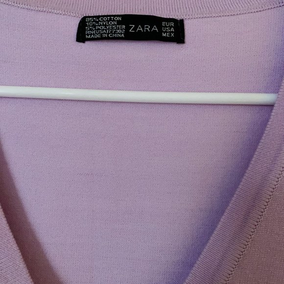 NWOT.  New Zara V-Neck Knitted Cardigan Jacket Long Sleeve Crochet Sweater - Picture 5 of 5